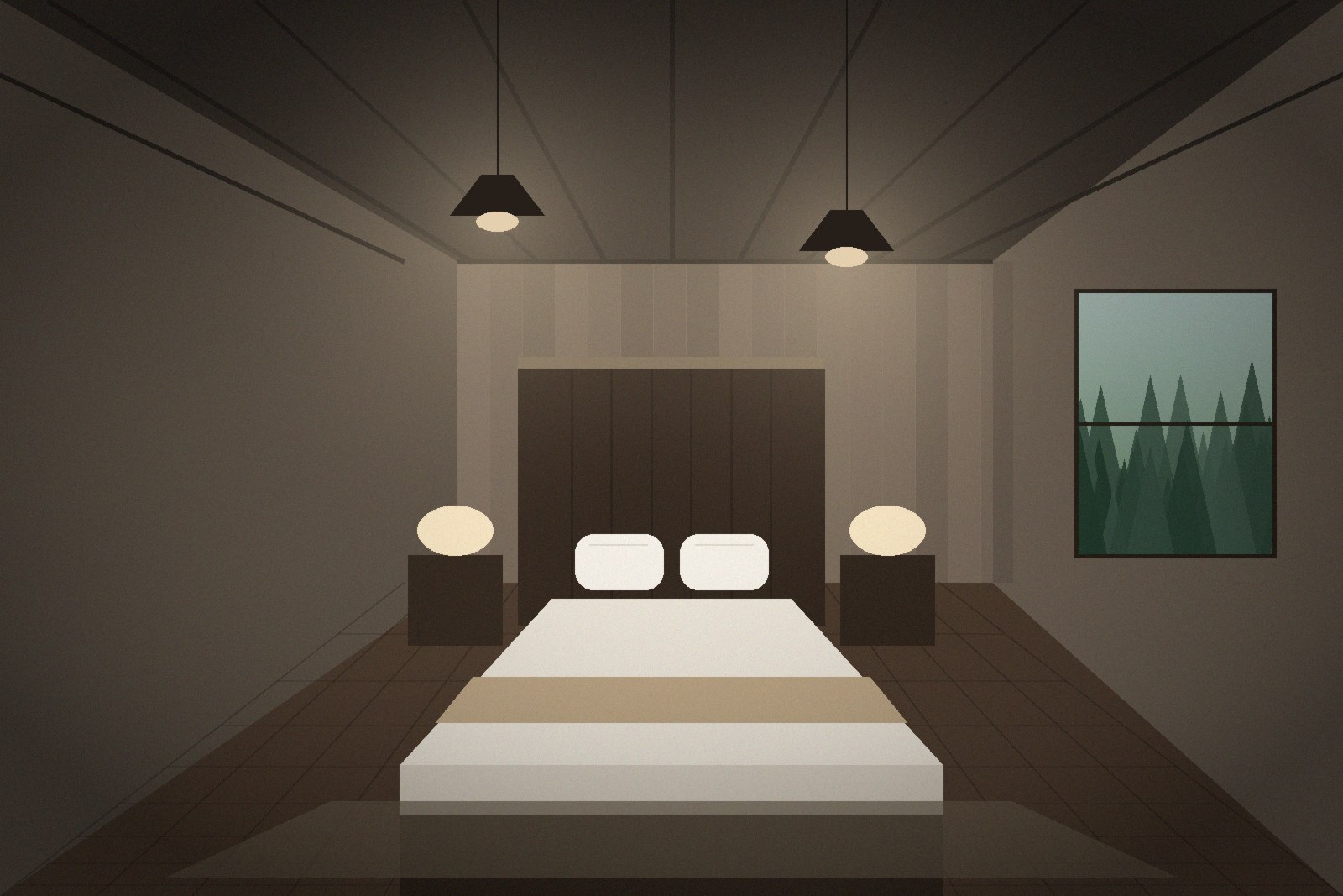 The second bedroom, with twin beds