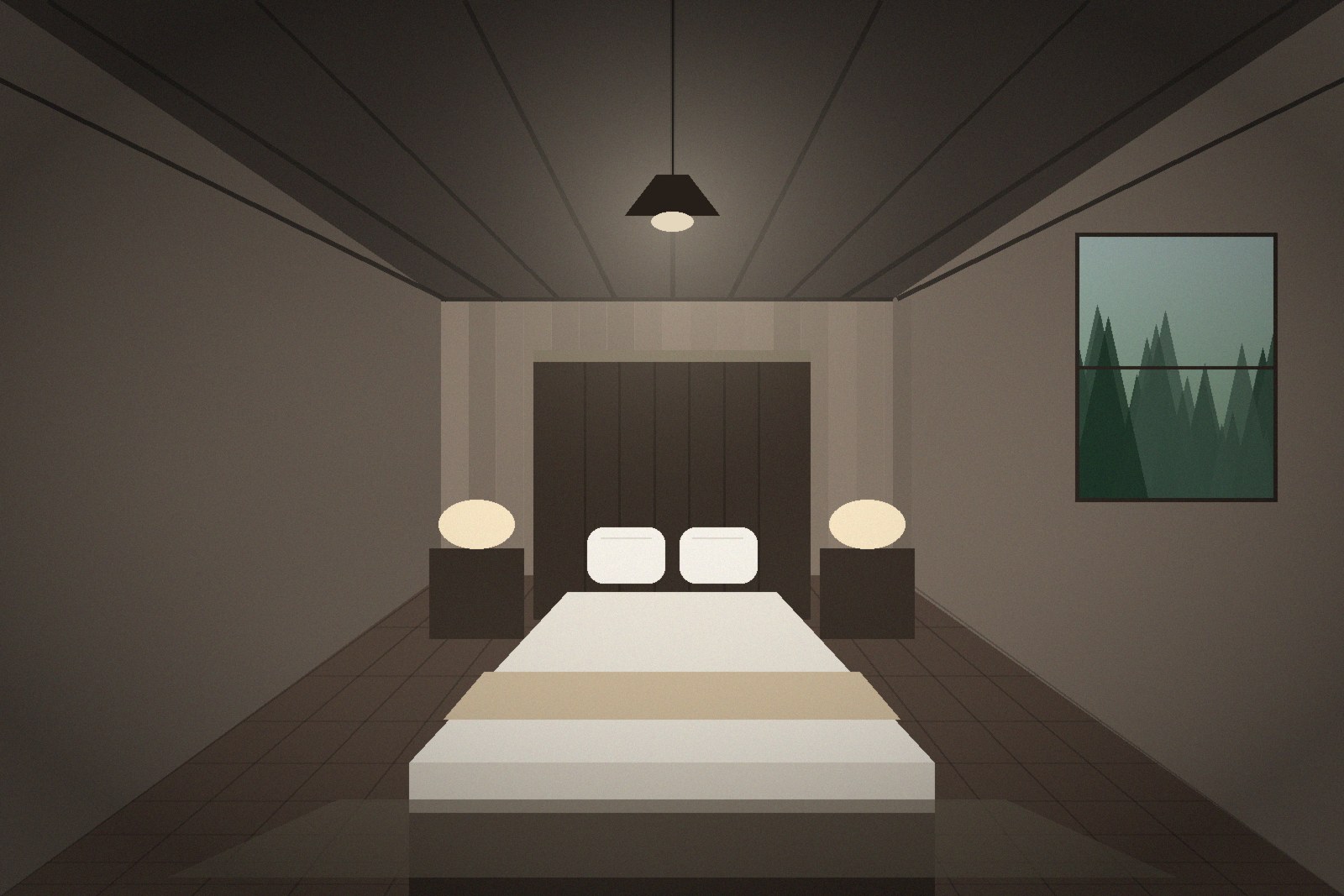 The bed, turned down for the evening