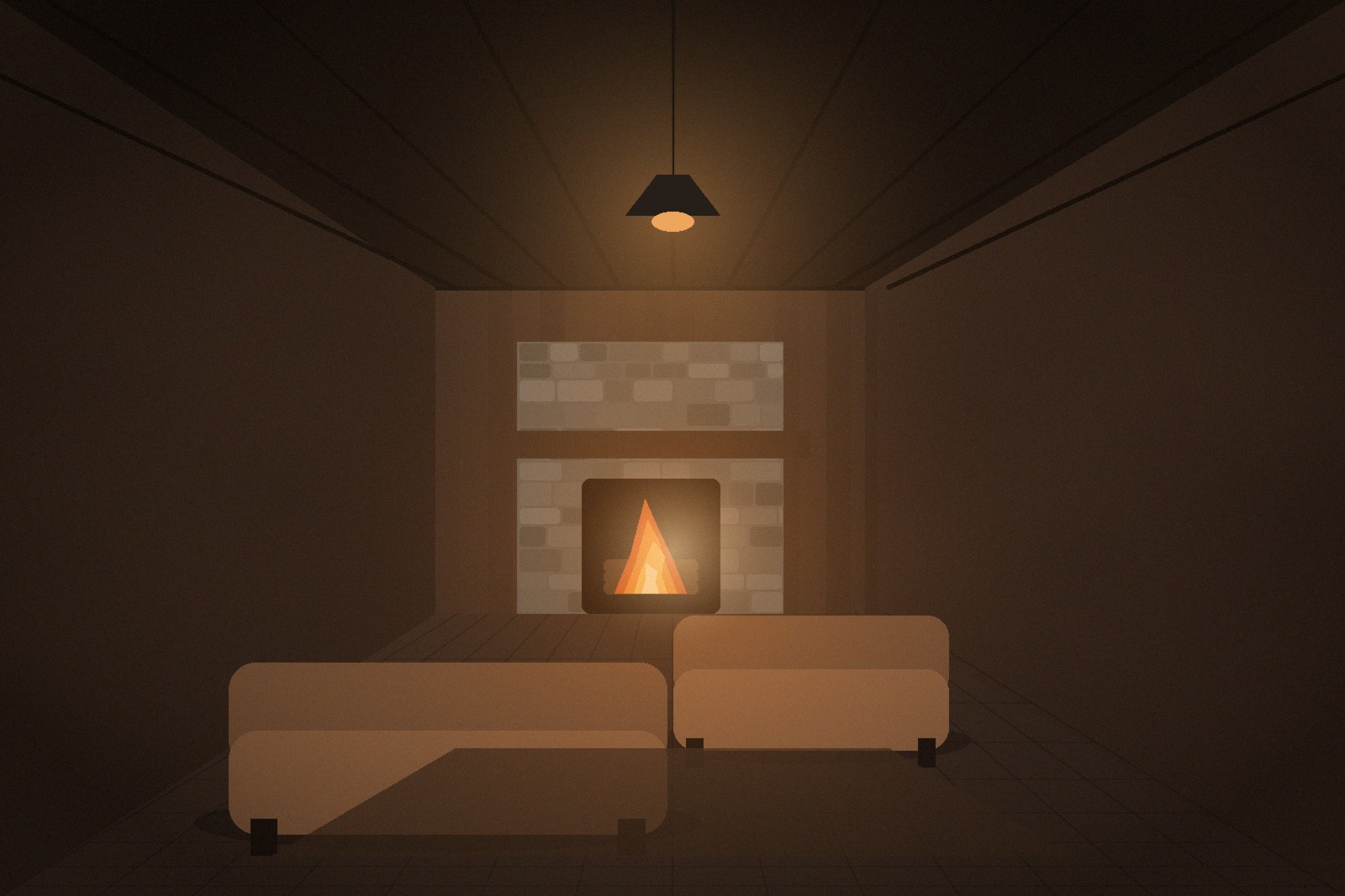 The fireplace